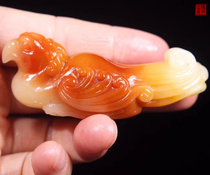 Boutique Old Pit Fujian Shoushan Stone Junction Crystal Three Colorful Hibiscus Stone Handlebar Pieces to Play Pieces (Zhu Sparrow)