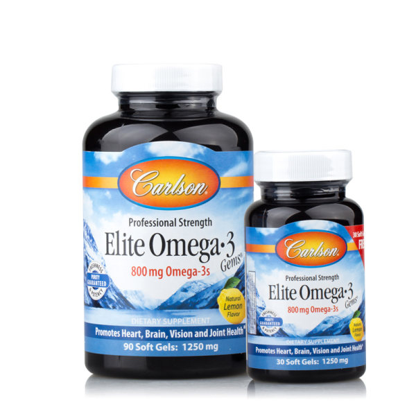 Carlson Labs 卡尔森 挪威精纯野生 Omega-3 深海鱼油胶囊 1250mg*120粒 ¥146包邮