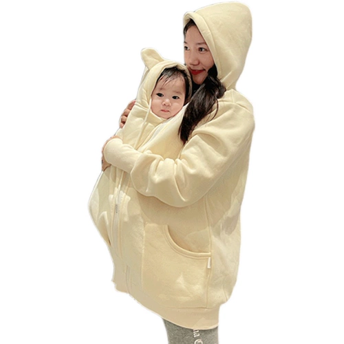 Кенгуру, утепленная ветрозащитная осенняя демисезонная толстовка, пижама для выхода на улицу, большой размер, семейный стиль