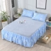 Mùa đông dày đặc màu flannel giường váy trải giường đơn mảnh Simmons chống bụi che phủ 1,8 m 1,5m giường