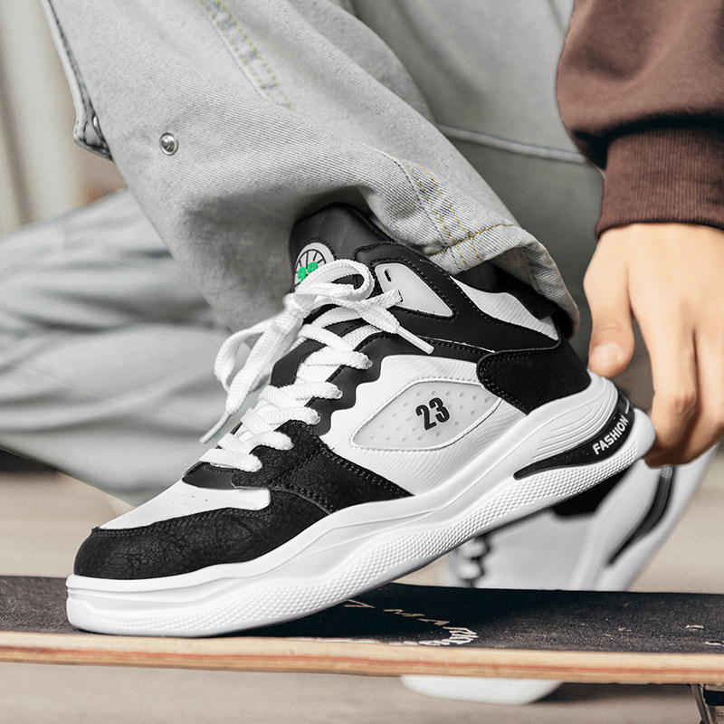 Putian Men's Shoes 2025 New Summer Casual High-Top Sneakers Thick-Soled Non-Slip Height-Increasing Basketball Sports Trendy White Shoes