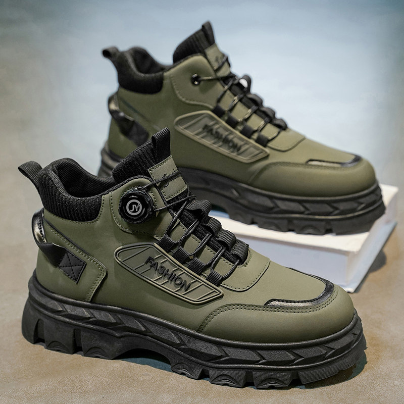 Labor Protection Men's Shoes for Winter Construction Site Work, Non-Slip, Wear-Resistant, High-Top Shoes for Work, Outdoor Sports, Hiking, Martin Boots