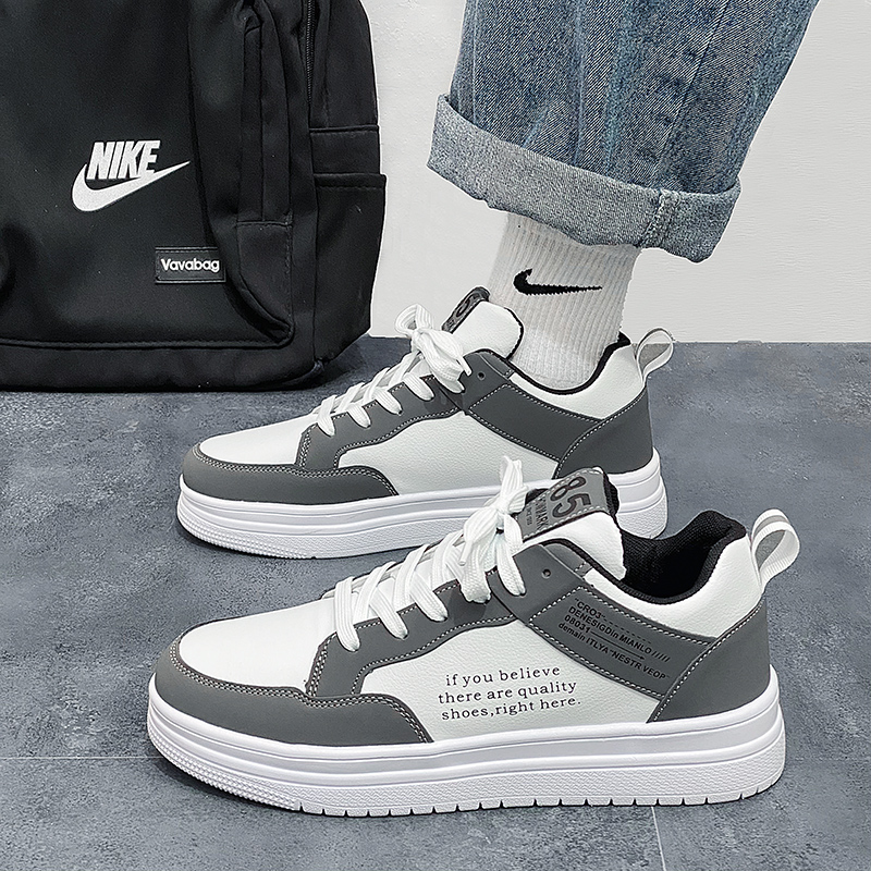 Рабочая мужская обувь, новинка 2025 года, зимние трендовые универсальные повседневные кроссовки, мужская спортивная обувь на толстой подошве, белая модная обувь увеличенного размера