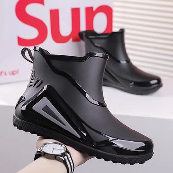 Rain Boots for Men, Summer Kitchen Work, Waterproof, Non-Slip, Fishing Rubber Shoes, Special Rain Shoes for Riders, Rain Protection Water Shoes