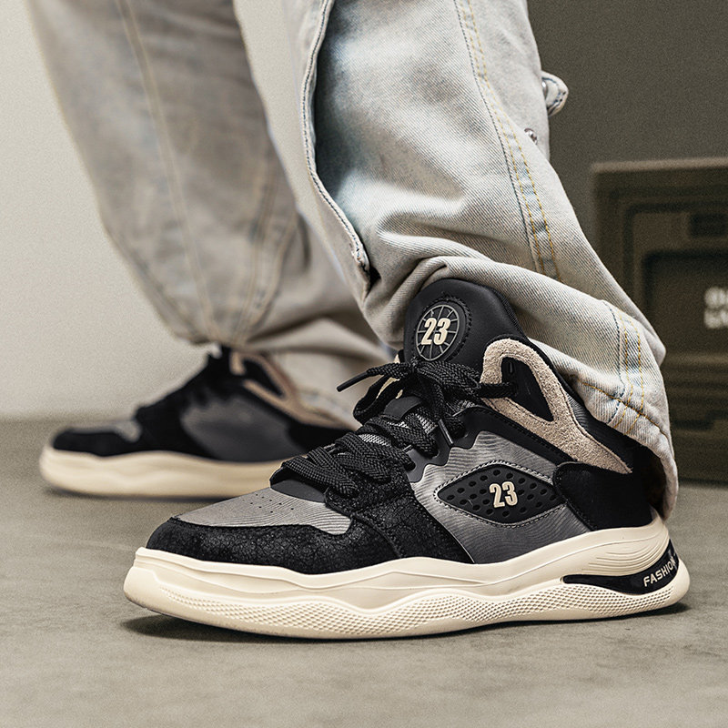 Putian Men's Shoes 2025 New Summer Casual High-Top Sneakers Thick-Soled Non-Slip Height-Increasing Basketball Sports Trendy White Shoes