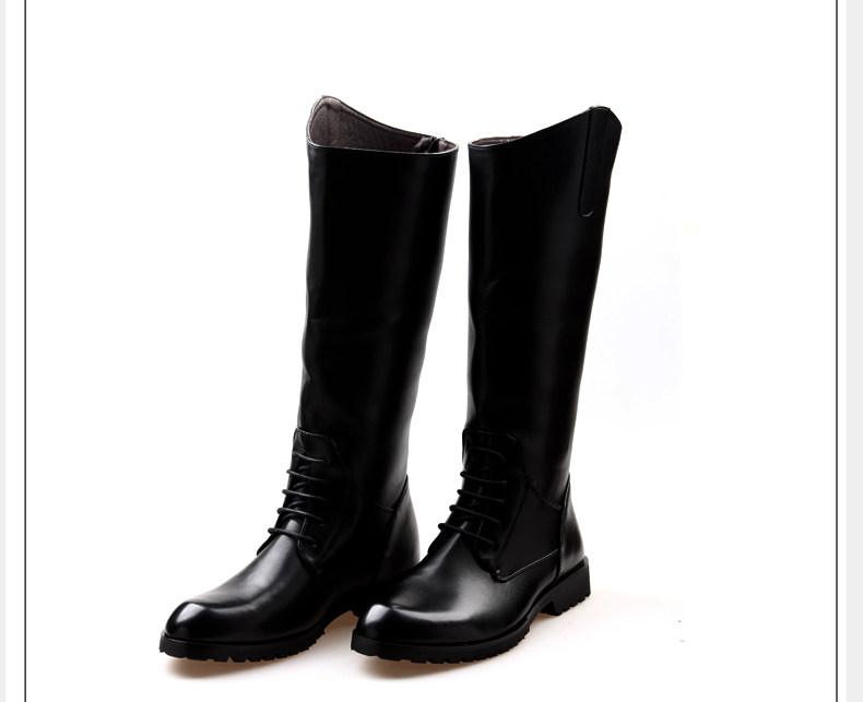 Mens Fashion Riding Boots Military Boots PU Leather Knee High