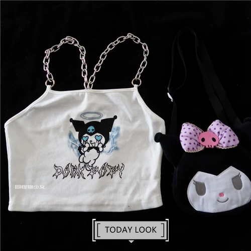 Брендовая мультяшная цепь, топ с чашечками, майка, коллекция 2022