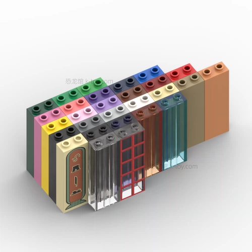 LEGO 2454 46212 35274 1x2x5 Стольбы Черно -белый красный и желтый синий и зеленый прозрачный печать