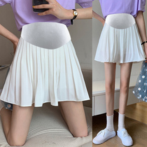 Pregnant Woman Short Skirt Summer Dress Exterior Wearing Fashion Style Toabdominal Plethora Dress High Waist Tidal Moms Slim 100 Hitch Snowspun Half Body Skirt