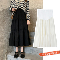 Maternity skirt spring and autumn outer wear loose high-waisted slim mid-length drapey A-line skirt summer internet celebrity belly-supporting umbrella skirt