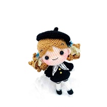Crochet illustration wool knitting doll Black dot doll Chinese electronic illustration tutorial doll