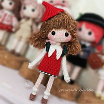  Crochet illustration wool knitting doll Pointy girl doll Chinese electronic illustration tutorial doll