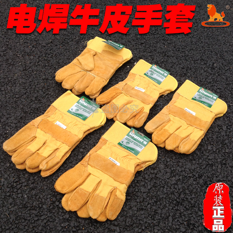 WeLEGACY Brands Slap Rubber Cuff Labour Gloves 11 inch Welded Bull Leather Gloves Anti-Cut Anti-Abrasion W2621