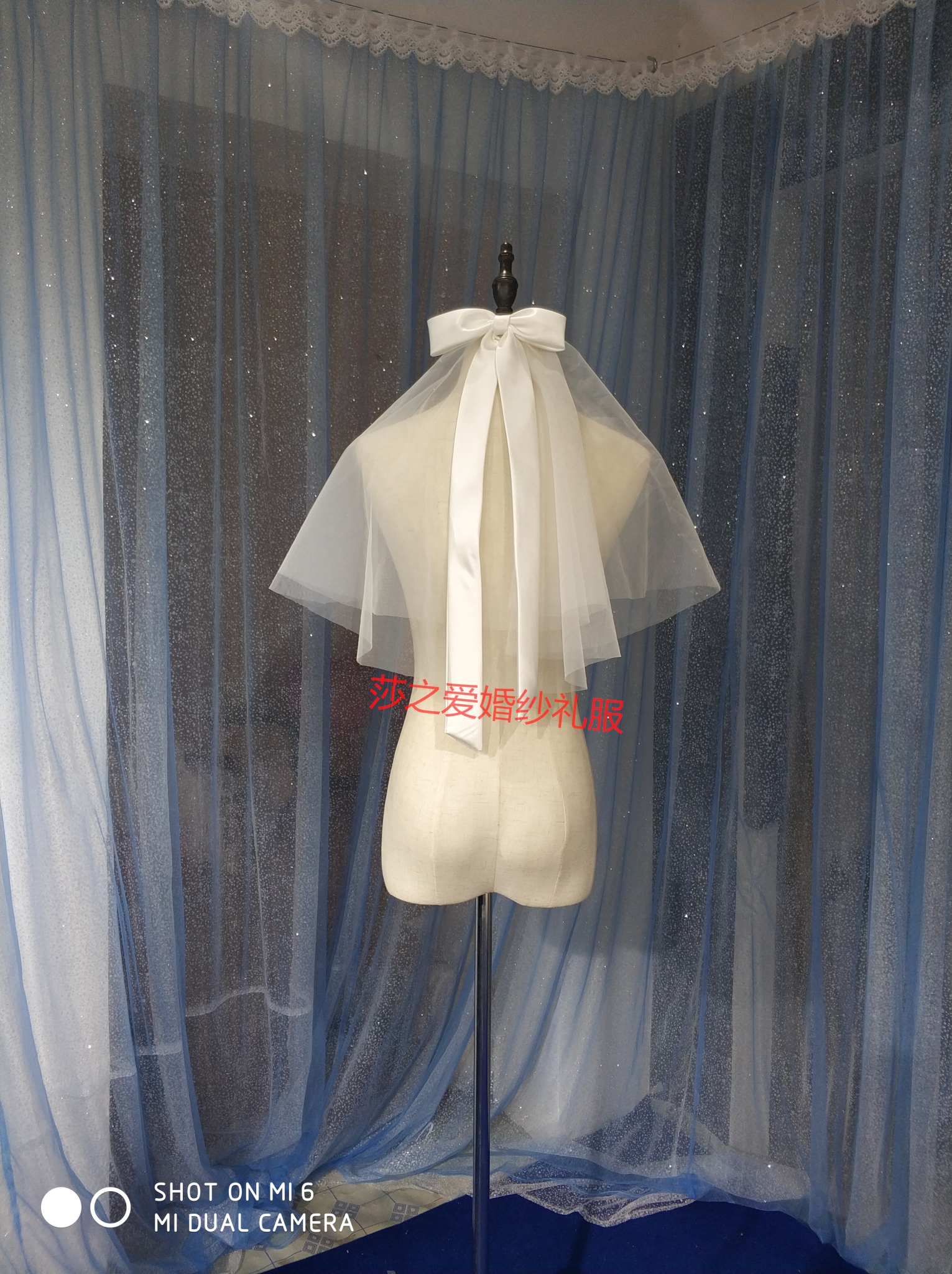 2019 new satin mesh veil butterfly knots styled head yarn photoshoot Walk Show Featured Head Dress Bride Outscene-Taobao