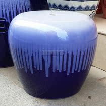 Large Jingdezhen ceramic table stool Drum stool sitting stool Cold stool sitting pier Living room round stool Villa courtyard cold pier