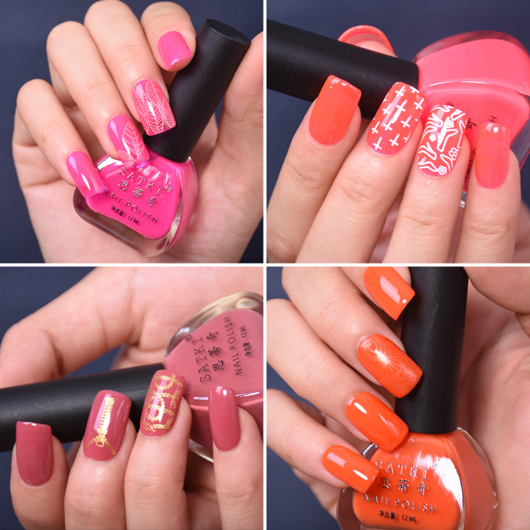 SATKI水性环保可剥指甲油无毒可撕拉持久防水快干红色不掉色美甲