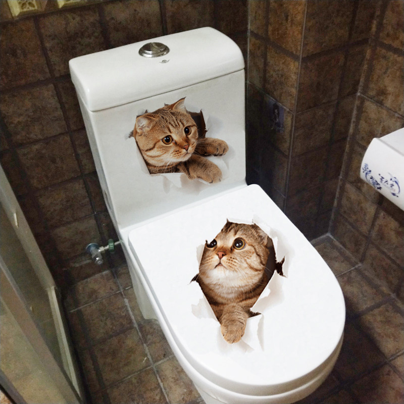 3d stereoscopic toilet sticker cartoon pattern Ugly Sticker toilet lid personality Creative sticker Funny Bathroom Waterproof Sticker