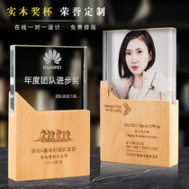 Crystal Trophy Develop Honors Competition Awards Wooden Engraving Creative Licensing Medal Production Souvenirs