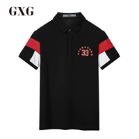 GXGPOLO áo sơ mi nam mùa hè của nam giới thời trang casual đô thị đen ngắn tay áo polo nam # 62124210 áo thun có cổ