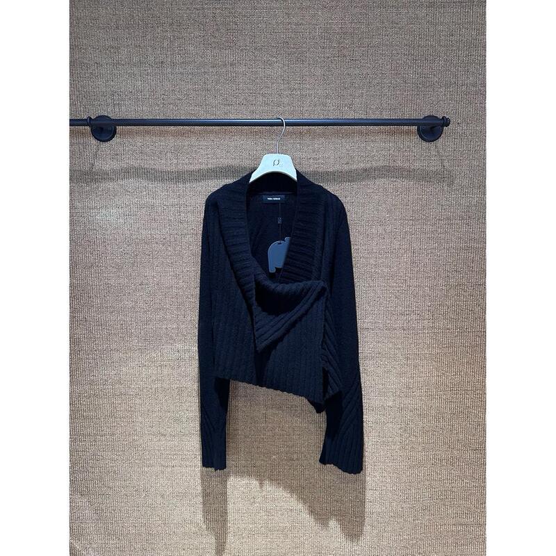 Seriase2026 Autumn Irregular Knitted Shawl Sweater Jacket for Women 2299Dopdop Buyer's Store