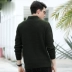 Jeep Shield Winter Sweater nam Nửa cao cổ Zipper Zipper dày Áo thun dệt kim Bông tinh khiết Dòng áo đứng Cổ áo Xu hướng hàng đầu - Áo len cổ tròn