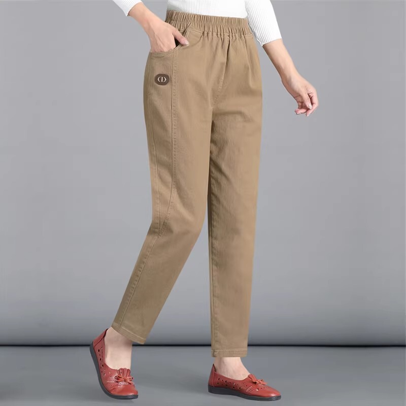 Pure Cotton Pants for Women, New Spring and Autumn Casual Pants for Middle-Aged and Elderly Mothers, Loose High-Waisted Slimming Nine-Point Harem Pants Pure Cotton Pants for Women, New Spring and Autumn Casual Pants for Middle-Aged and Elderly Mothers, Loose High-Waisted Slimming Nine-Point Harem Pants