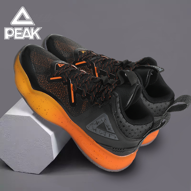 Peak Taichi Practical Basketball Shoes for Men, Mid-Top Thick-Soled Beast Sneakers, Non-Slip, Shock-Absorbing, Breathable Basketball Sports Shoes
