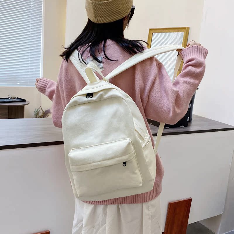 No Print Pure Color Large Capacity Double Shoulder Bag Woman Thick Solid Durable Black White Canvas Travel bag Jane about 100 Lap Bag