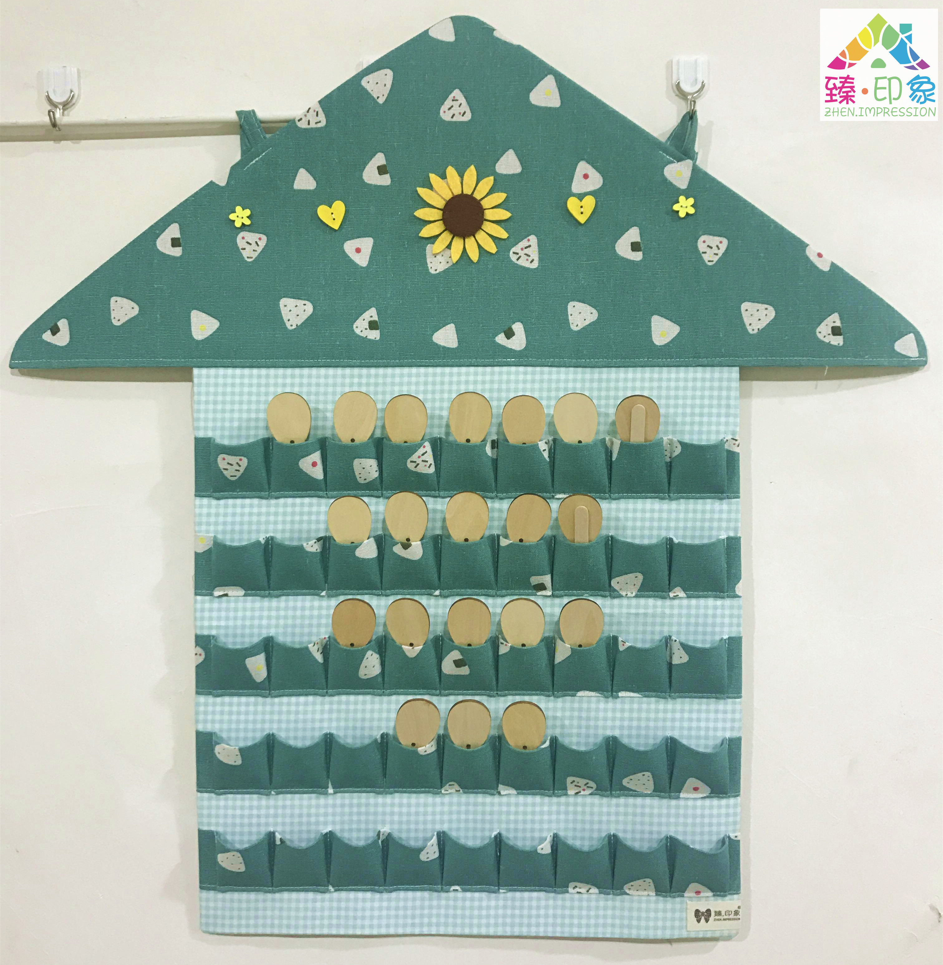 Kindergarten's new impression is inserted into the district corner bag game card bag morning inspection bag drinking water record bag storage hanging bag