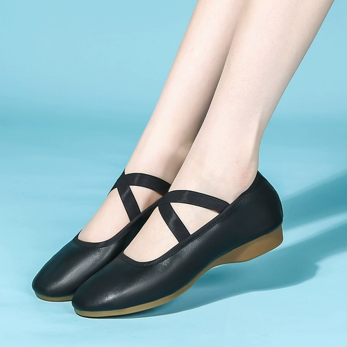 Туфли, танцующая обувь, 2020, из натуральной кожи, мягкая подошва, для среднего возраста