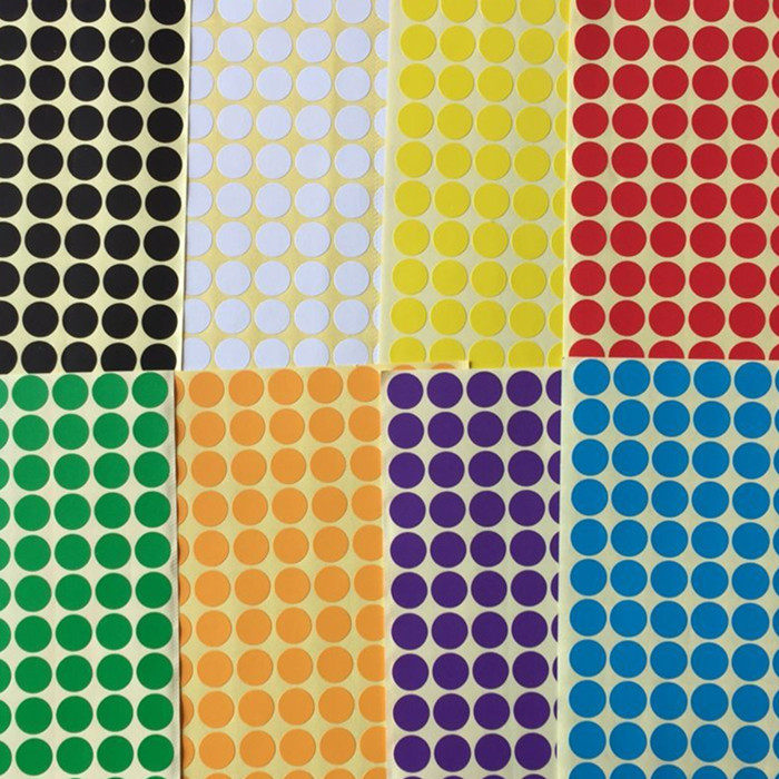 Color marks packaging color stickers 13 mm color sticker red yellow and blue purple and white orange eight colors