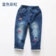 Quần denim cho bé mùa đông 2018 phiên bản Hàn Quốc của các bé gái mới mặc quần dày trẻ em kz-a707