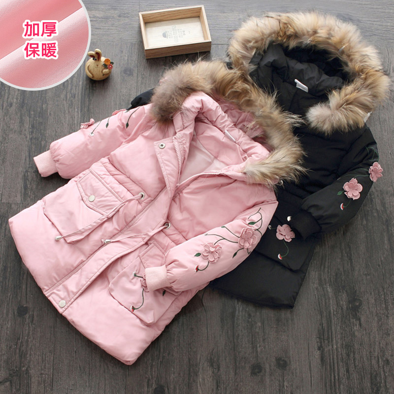 Baby Flowers Cotton Clothes 2022 Winter New Girls Children's Dress Thicks Medium and Long - Edition Costume WT-8799