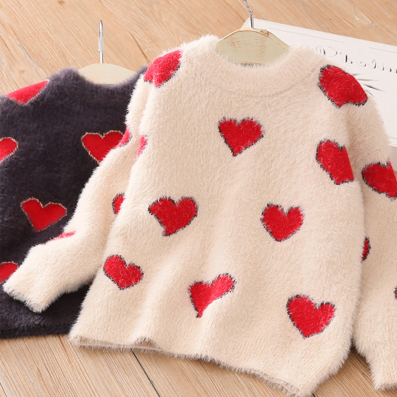 Baby Loving Sweater 2022 Autumn Winter Dress New Girl Child Round Neckline Cardiovert My-1592