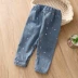 Poly baby Paint dot Jeans 2020 mùa thu bé gái quần áo trẻ em quần âu rộng rãi kz-c602 - Quần jean