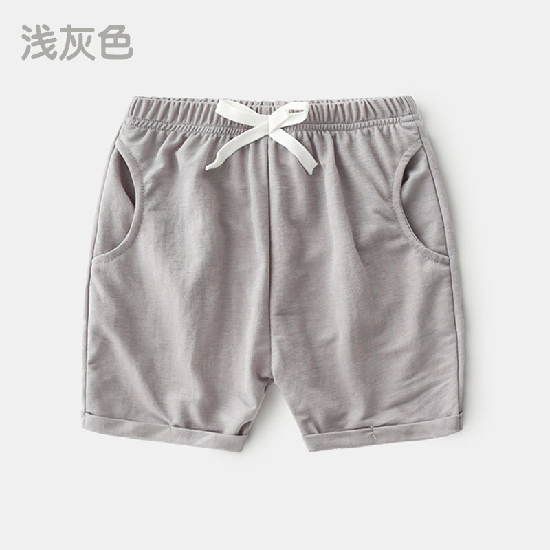 Light Greybaby leisure time shorts   2021 summer wear new pattern Boy Children's wear children Cropped trousers kz-d196
