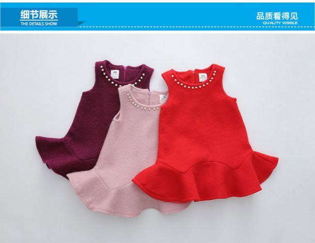 Đầm xòe cho bé mùa thu đông 2018 cho bé gái mới mặc váy cho bé gái qz-4455 váy bé gái đẹp