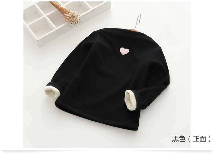 Áo sơ mi bé gái 2018 mùa đông mới cho bé gái mặc áo vá tình yêu trẻ em và áo thun nhung dày tx-9180 đồ cho bé gái