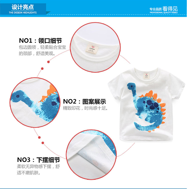 Bé ngắn tay T-Shirt 2018 mùa hè mới chàng trai và cô gái trẻ em quần áo trẻ em phim hoạt hình vòng cổ áo sơ mi tx-8203