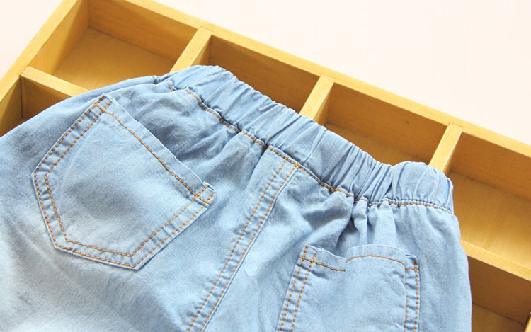 Bé quần short denim nữ 2018 mùa hè Hàn Quốc phiên bản mới cô gái trẻ em quần áo trẻ em ren quần nóng kz-6490