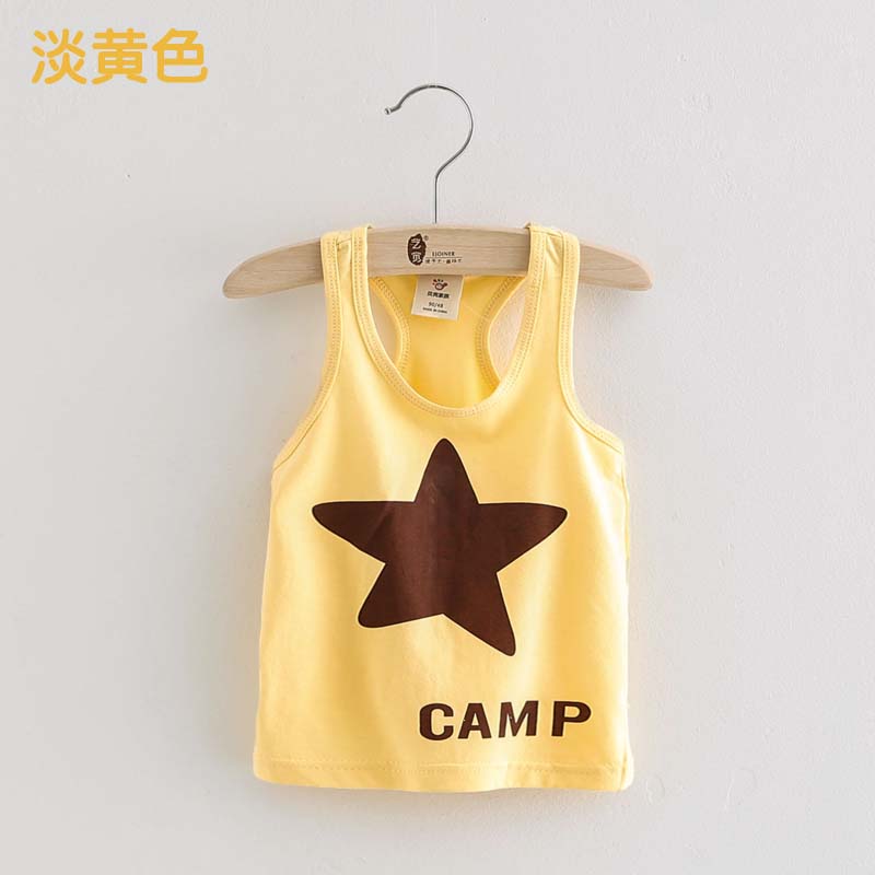 2020 mùa hè váy Hàn Quốc phiên bản kẹo màu cậu bé và cô gái childrens con bé vest không tay nam t-shirt tx-0345.