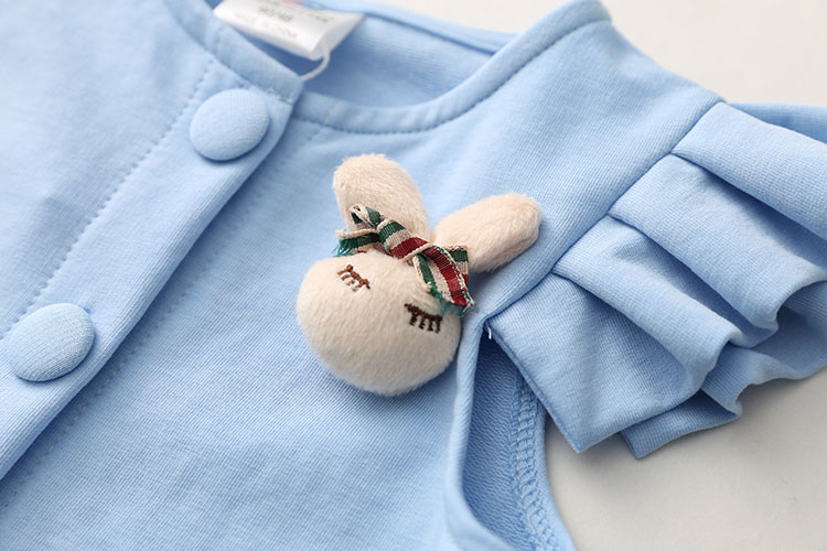 Bé bunny vest 2018 mùa thu mới trẻ em Hàn Quốc mặc cô gái mặc trẻ em bay tay áo vest wt-6161