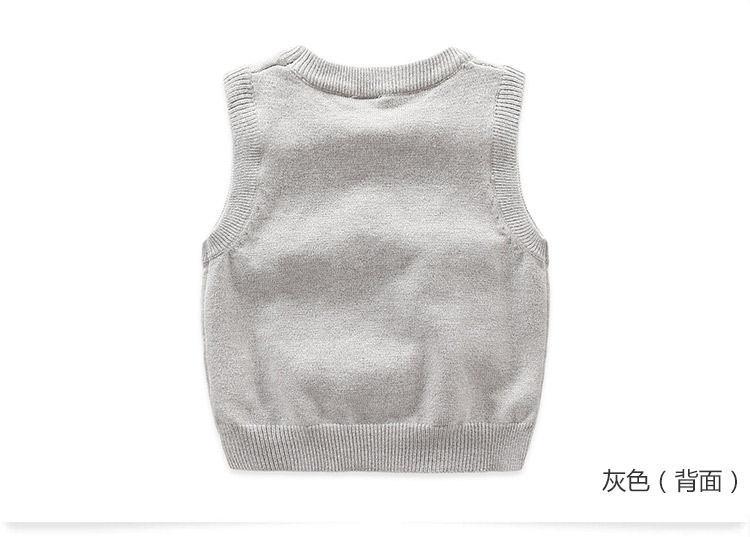 Bé đan áo len 2018 mùa thu mới chàng trai trẻ em mặc trẻ em vest màu rắn vest wt-7799