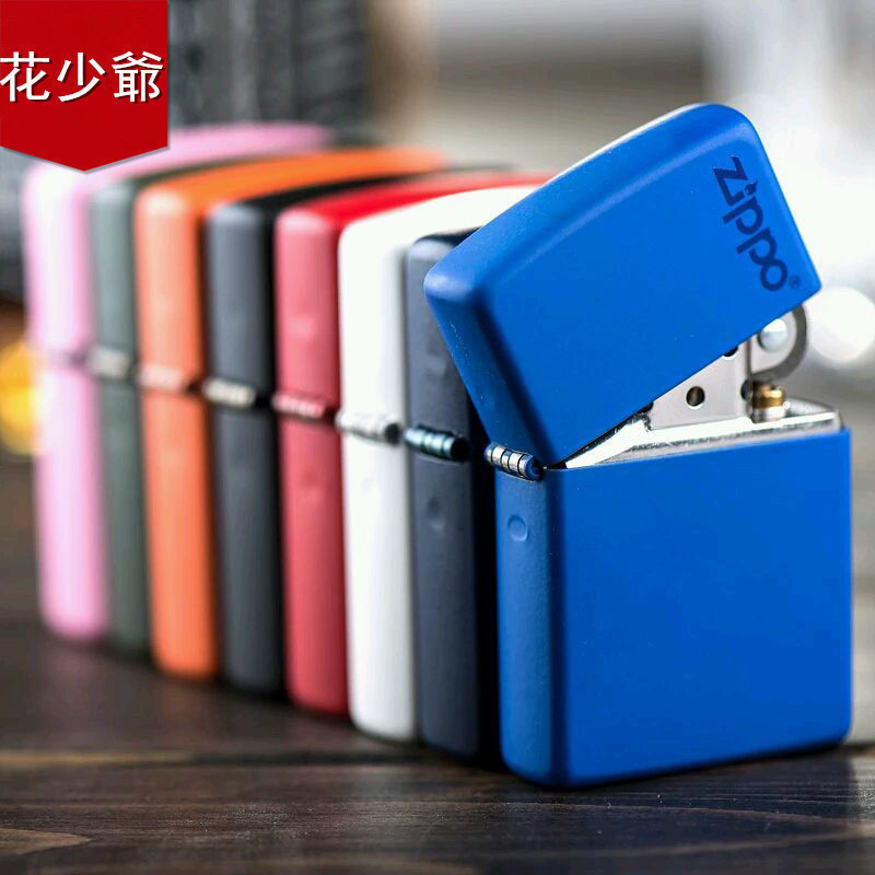 Original ZIPPO Zippo lighter genuine dumb paint trademark logo 218zl black dumb paint windproof lettering