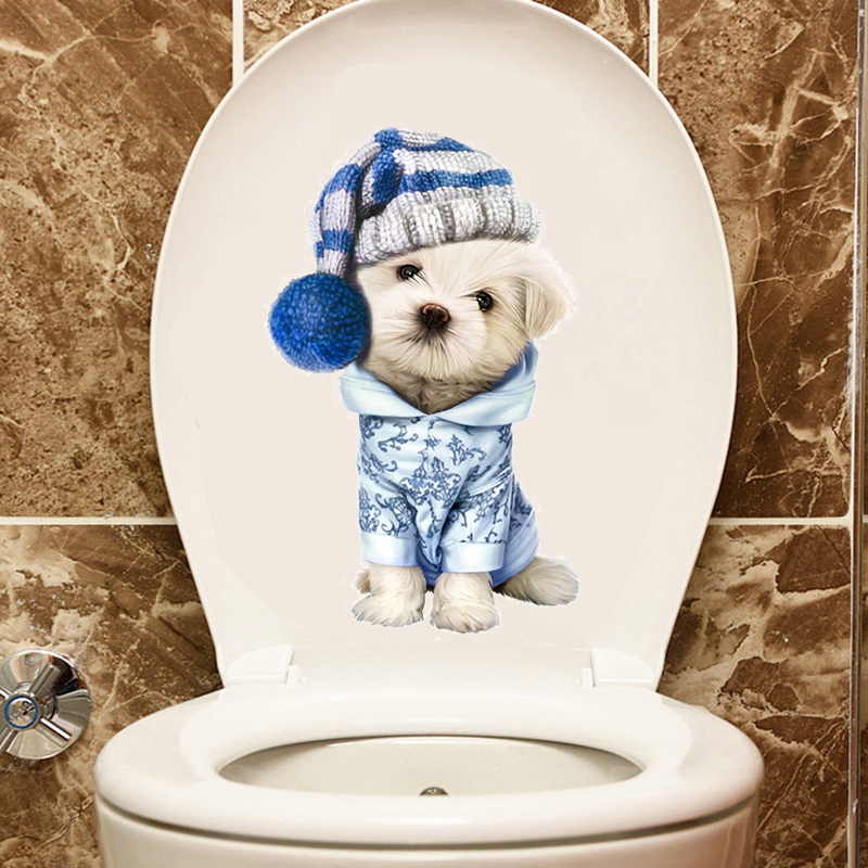 Toilet Cartoon Cute Bibear Modern Decoration Home Sticker waterproof Self-adhesive Bathroom Toilet toilet sticker-Taobao