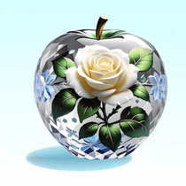 (Crystal Apple Flower Stickers) Flower Tile Wall Doors and Windows Safety and Health Stickers Refrigerator Toilet Waterproof
