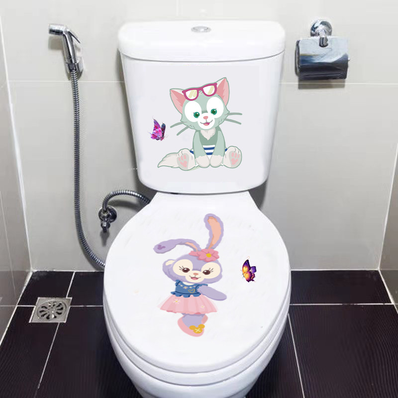 Cartoon Cute Star Dailu Toilet Sticker Waterproof Toilet Creative Personality Bathroom Toilet Cover Seamless Decorative Sticker