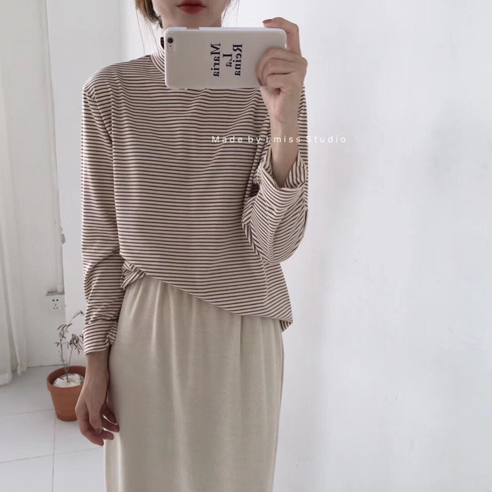 Imiss phiên bản Hàn Quốc mùa thu của phụ nữ retro hoang dã eo cao phần dài váy đan Một từ váy sinh viên màu rắn váy chân váy midi dài