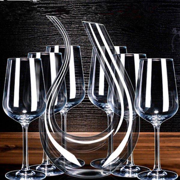 Net red decanter (195 350ml optional) red wine cup decanter set household wine glass goblet