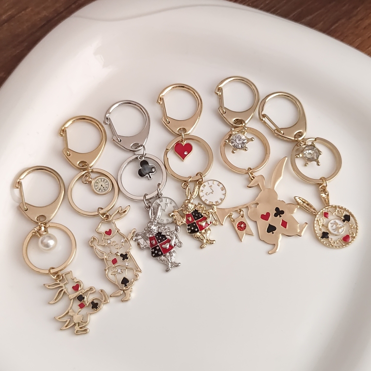 Alice in Wonderland Mr. Rabbit Keychain Bag Pendant Fairy Tale Fantasy Style Japanese Brand
